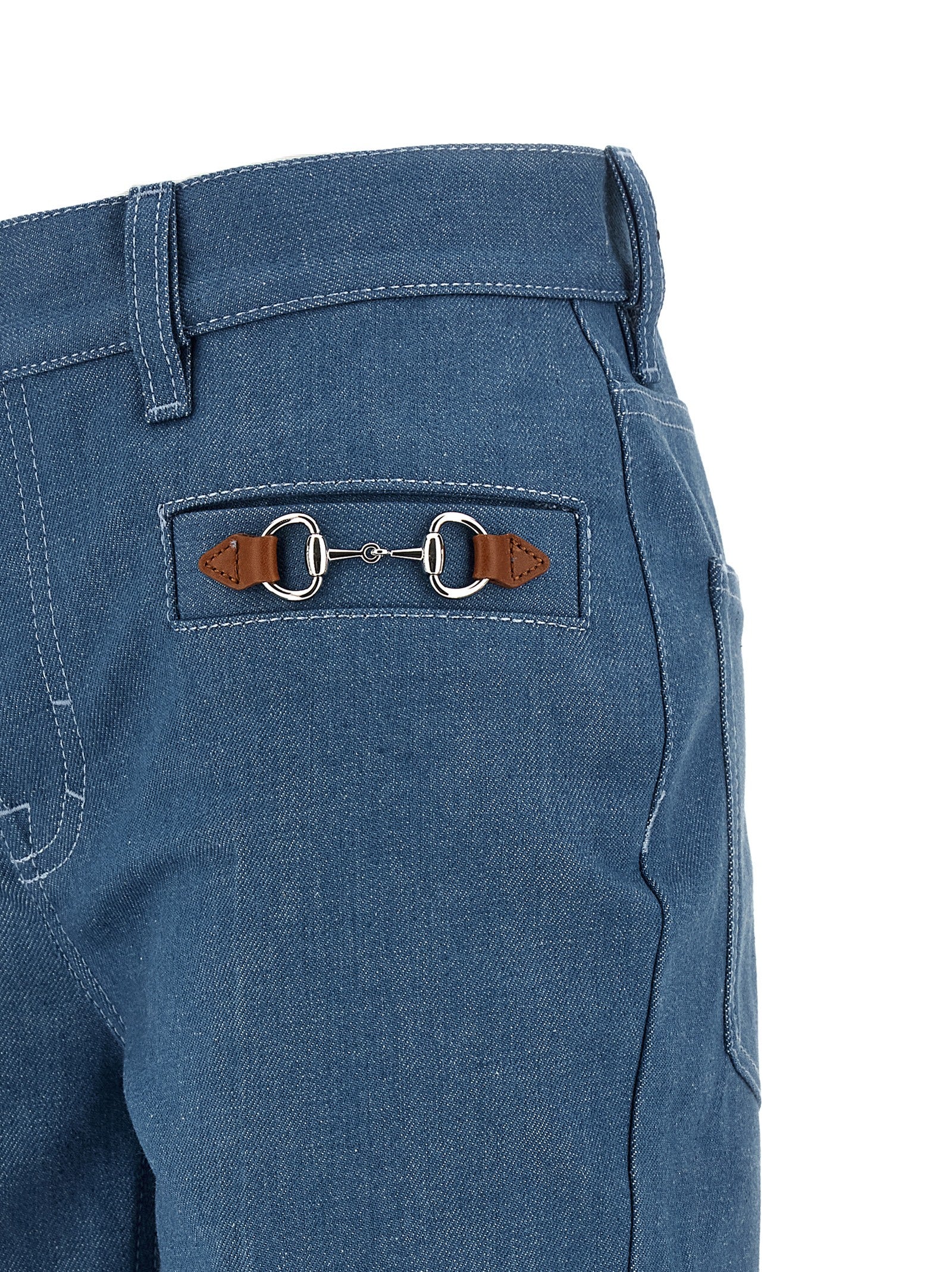 Blaue Jeans aus Baumwolle im geraden Schnitt