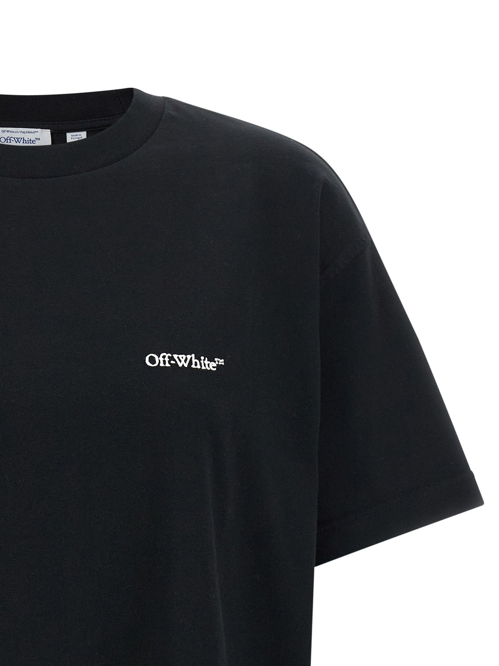 Schwarzes Baumwoll-T-Shirt