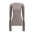 Graues Langarmshirt aus Viskose