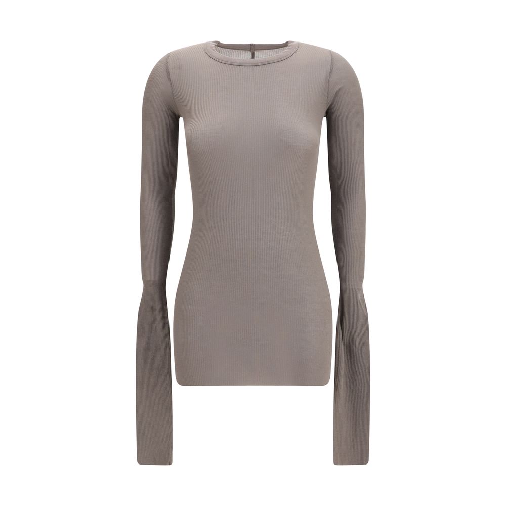 Graues Langarmshirt aus Viskose