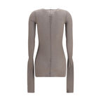 Graues Langarmshirt aus Viskose