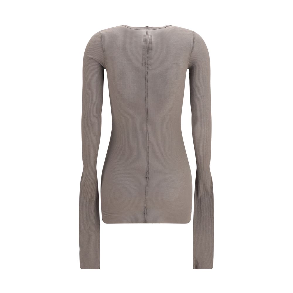 Graues Langarmshirt aus Viskose
