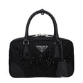 Schwarze Stoffhandtasche