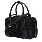 Schwarze Stoffhandtasche