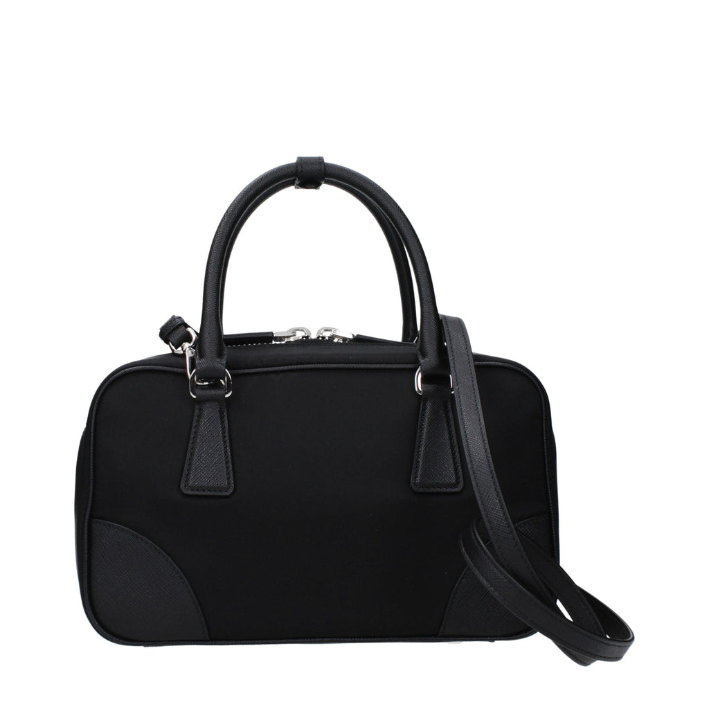 Schwarze Stoffhandtasche