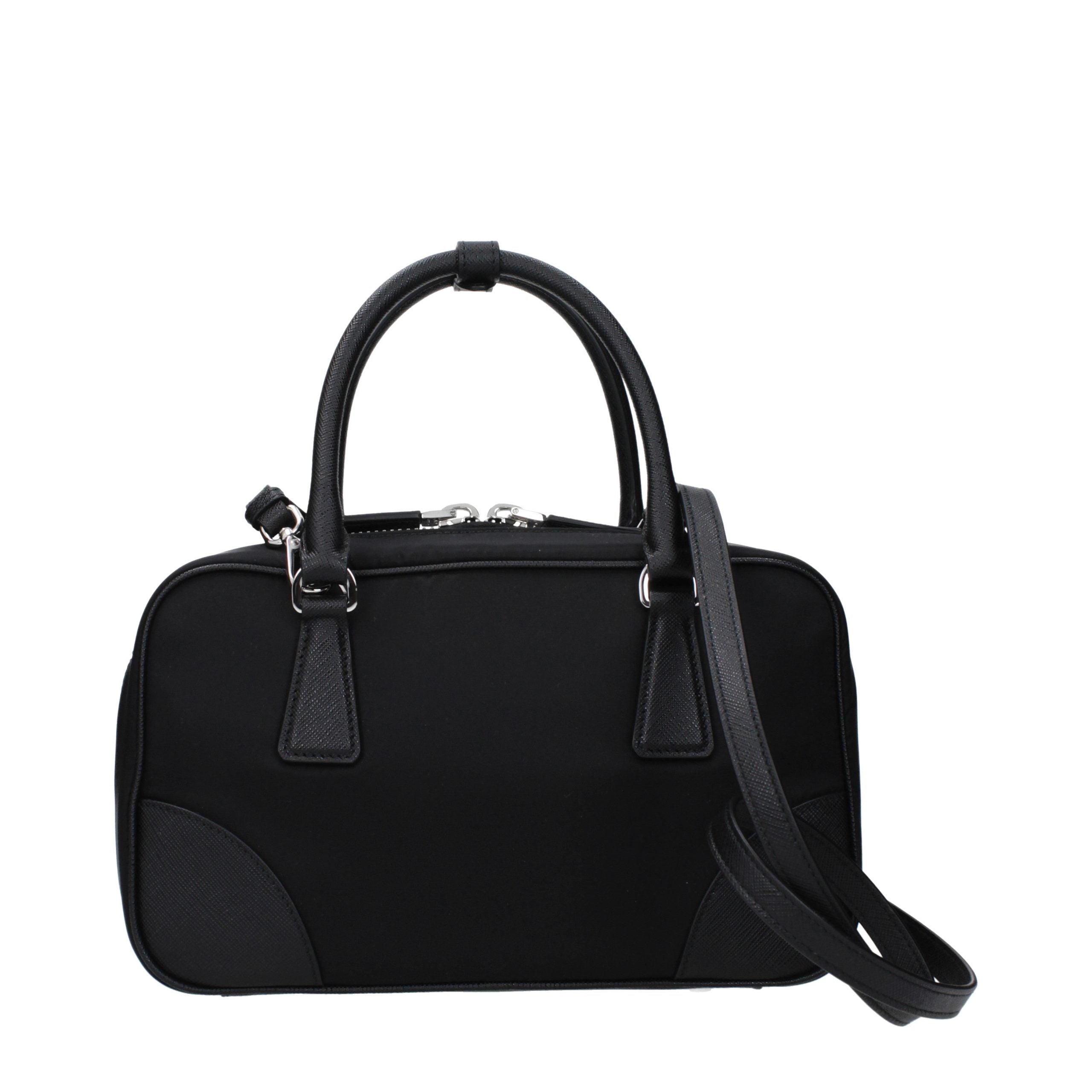 Schwarze Stoffhandtasche