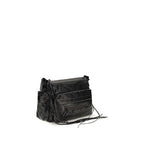 Schwarze Lammleder Schultertasche Ovis Aries Aries