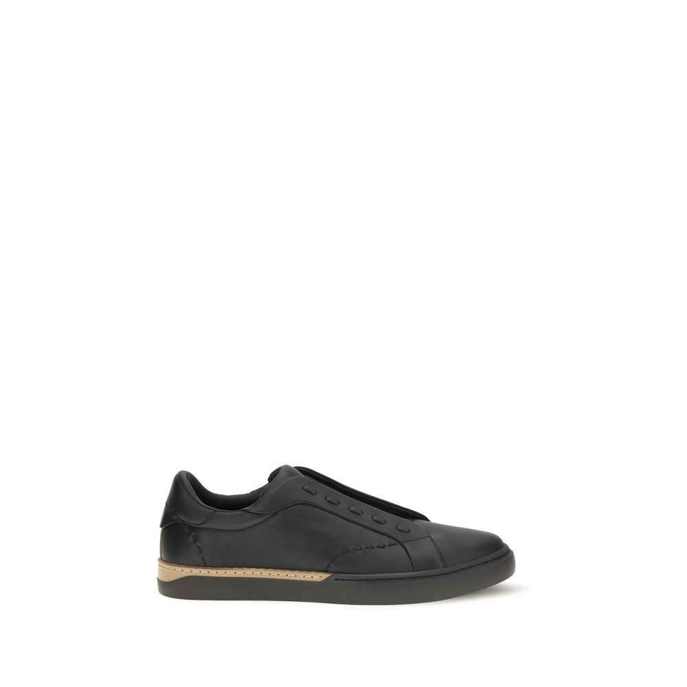 Schwarze Bos Taurus Kalbsleder-Sneakers