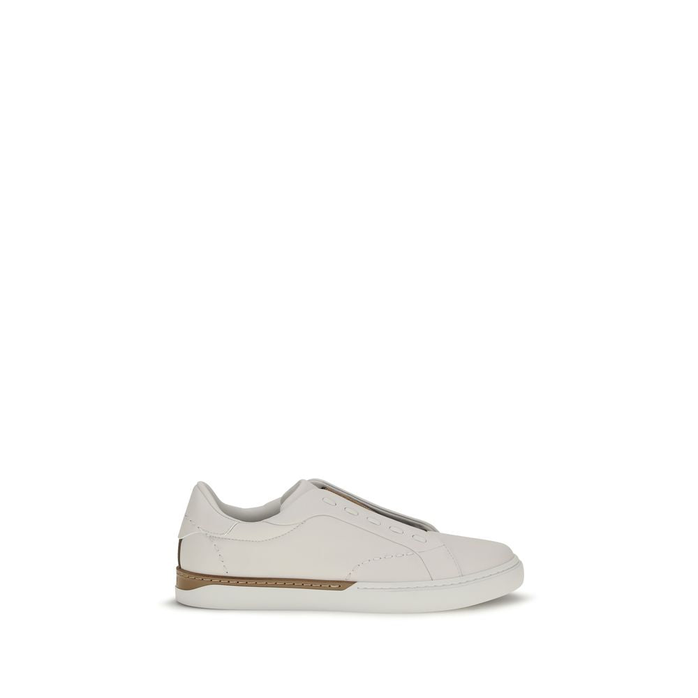 Weiße Low-Top-Sneaker aus Kalbsleder Bos Taurus
