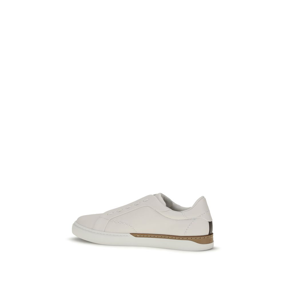 Weiße Low-Top-Sneaker aus Kalbsleder Bos Taurus