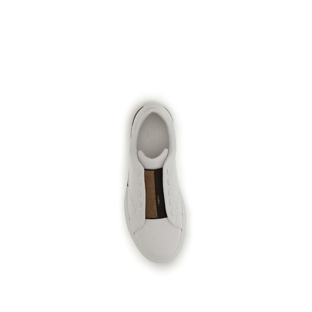 Weiße Low-Top-Sneaker aus Kalbsleder Bos Taurus