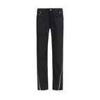 Schwarze Oves Aries Straight-Leg Jeans aus Wolle