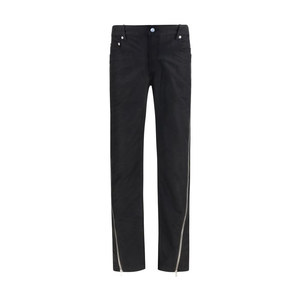 Schwarze Oves Aries Straight-Leg Jeans aus Wolle