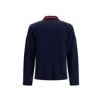 Blaue Jacke aus Wolle Oves Aries in voller Länge