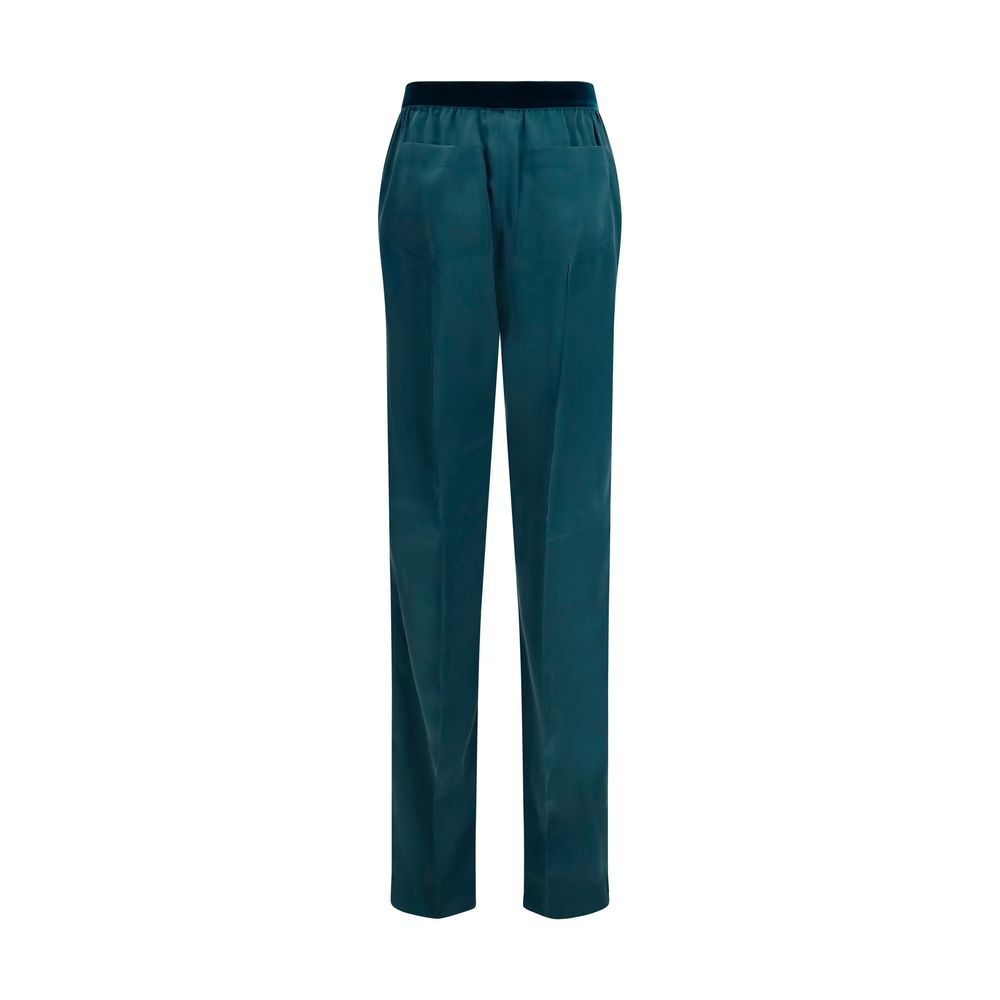 Blaue Seidenhose für die Freizeit