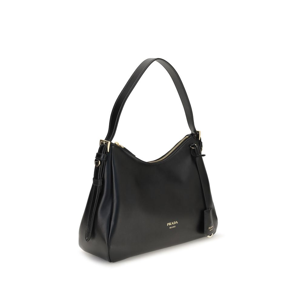 Schwarze Bos Taurus Kalbsleder Schultertasche