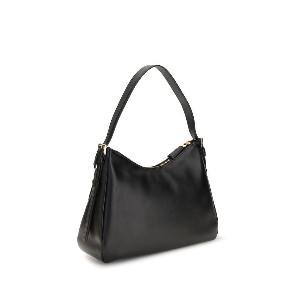 Schwarze Bos Taurus Kalbsleder Schultertasche