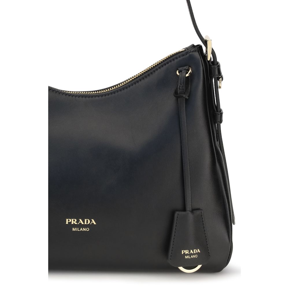 Schwarze Bos Taurus Kalbsleder Schultertasche