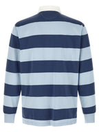 Blaues Baumwoll-Polohemd