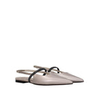 Beige Leder Ballerinas