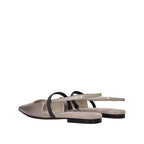 Beige Leder Ballerinas