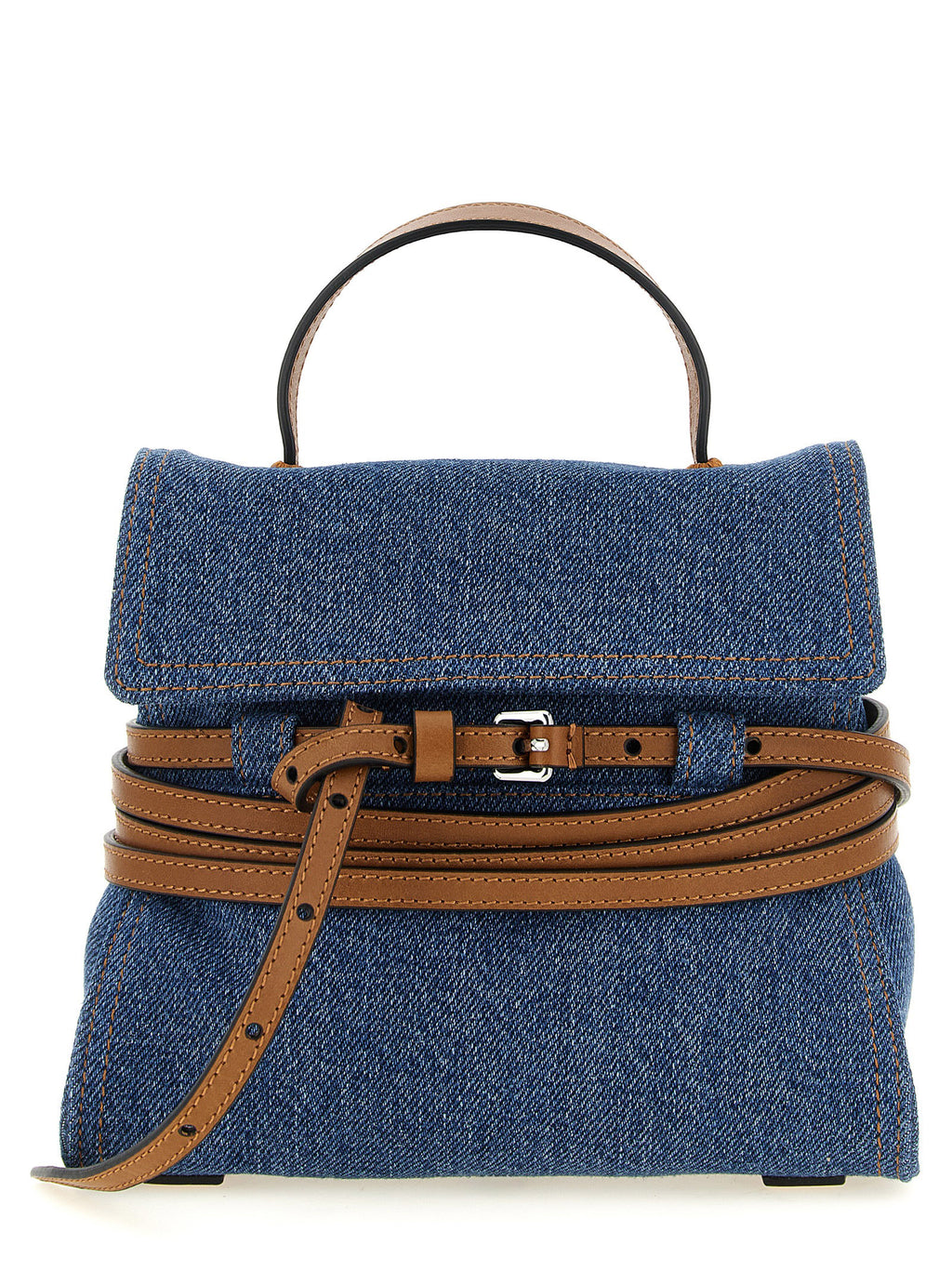 Blaue Baumwoll-Handtasche
