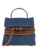 Blaue Baumwoll-Handtasche