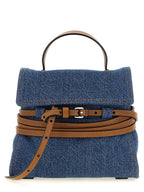 Blaue Baumwoll-Handtasche