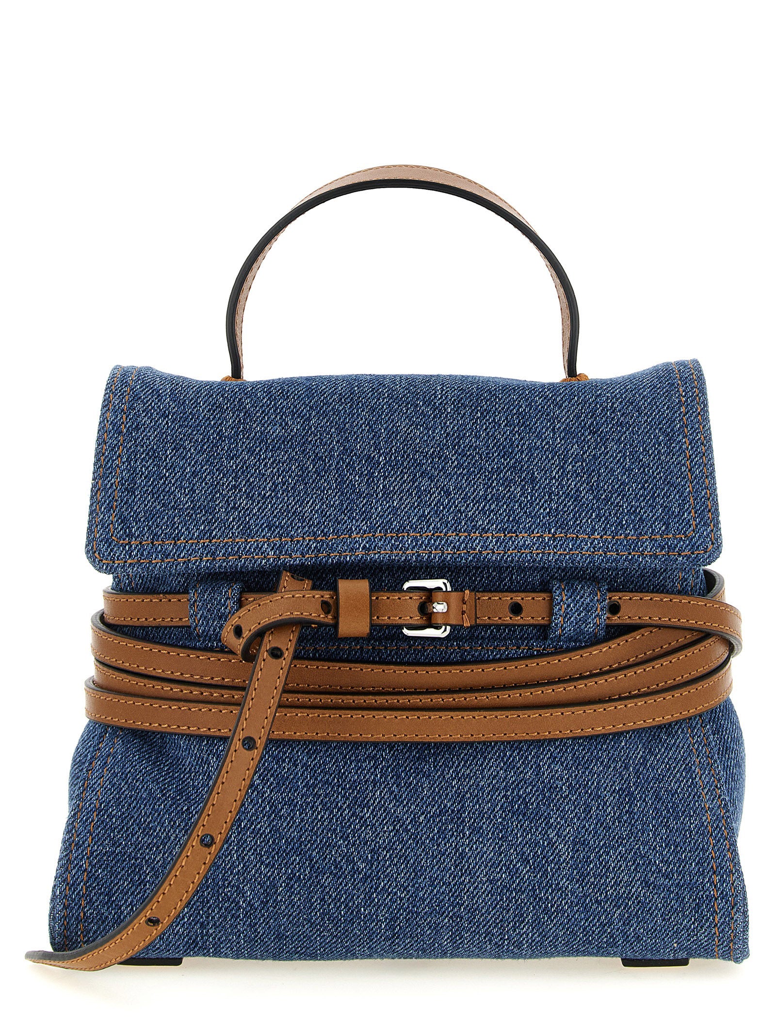 Blaue Baumwoll-Handtasche