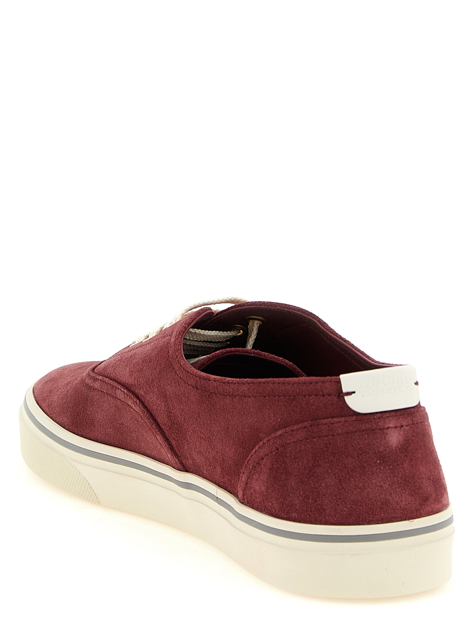 Sneakers aus bordeauxrotem Kalbsleder