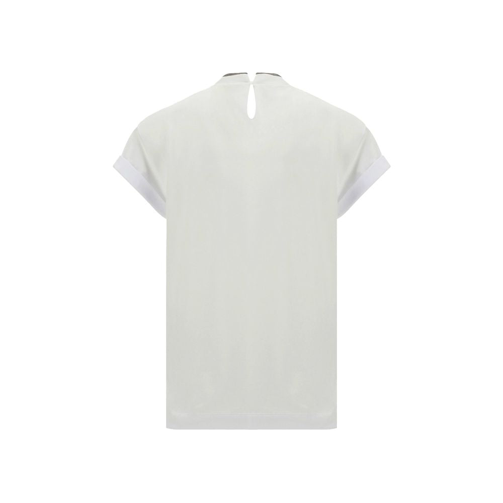 Weißes T-Shirt aus Elasthan