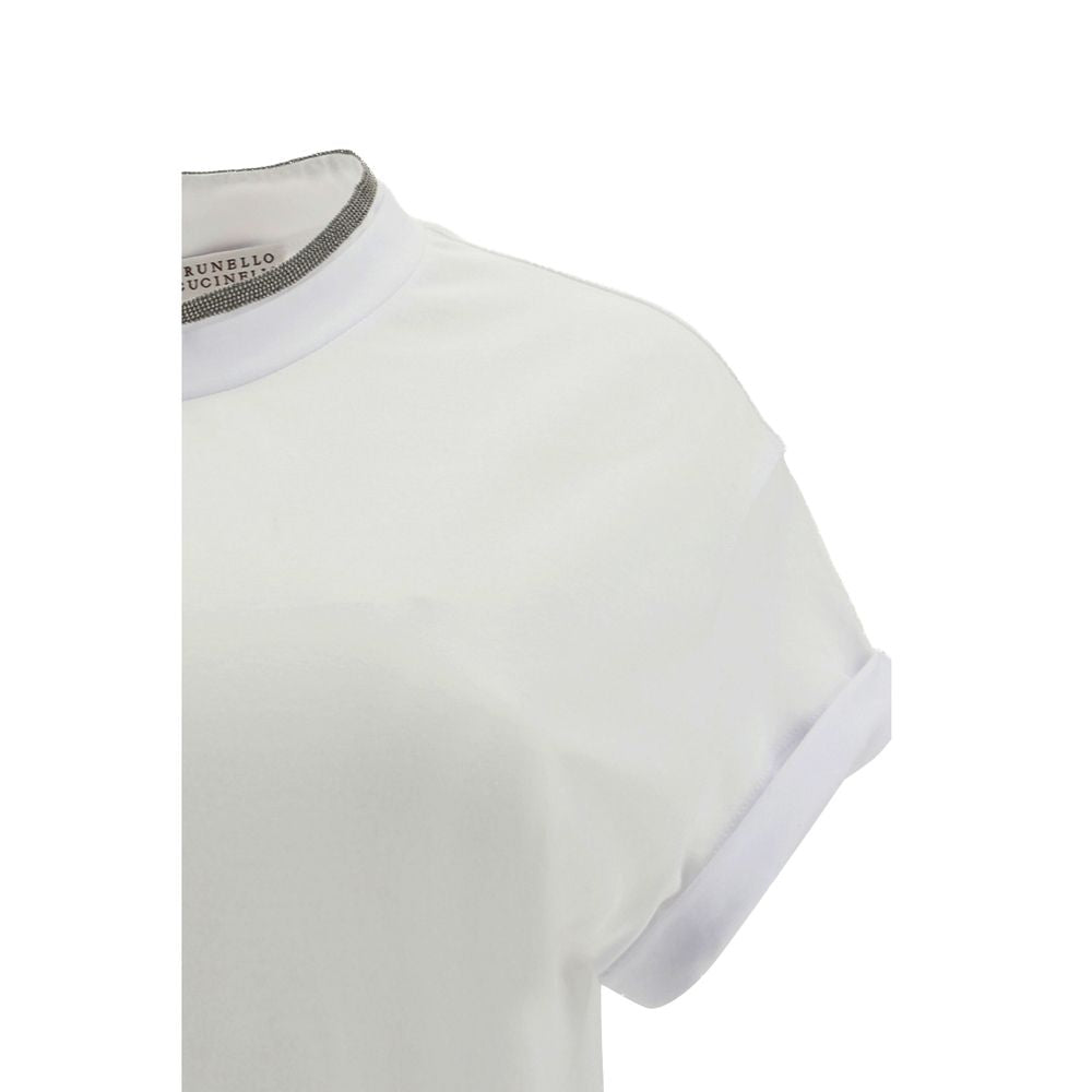 Weißes T-Shirt aus Elasthan