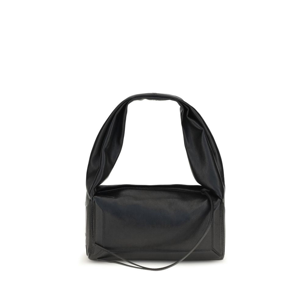 Schwarze Lederhandtasche