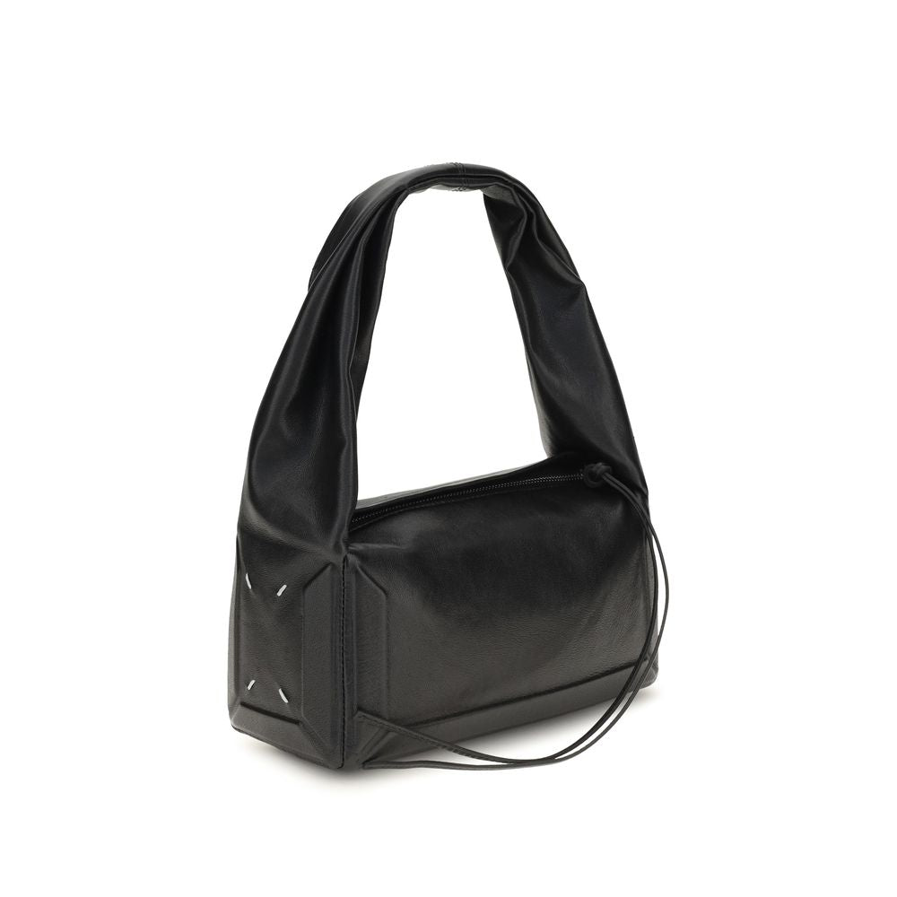 Schwarze Lederhandtasche