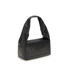 Schwarze Lederhandtasche