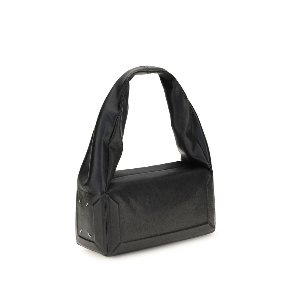 Schwarze Lederhandtasche
