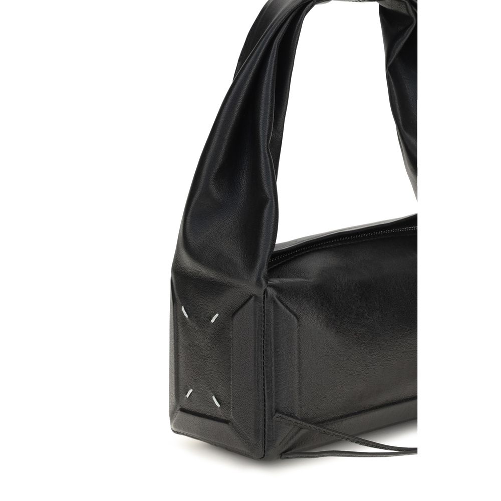 Schwarze Lederhandtasche