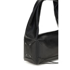 Schwarze Lederhandtasche