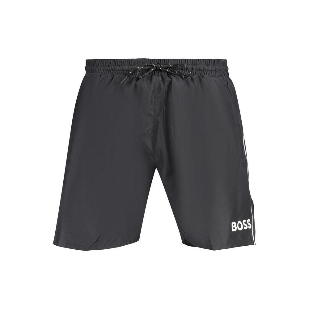 Herrenshorts aus schwarzem Polyester