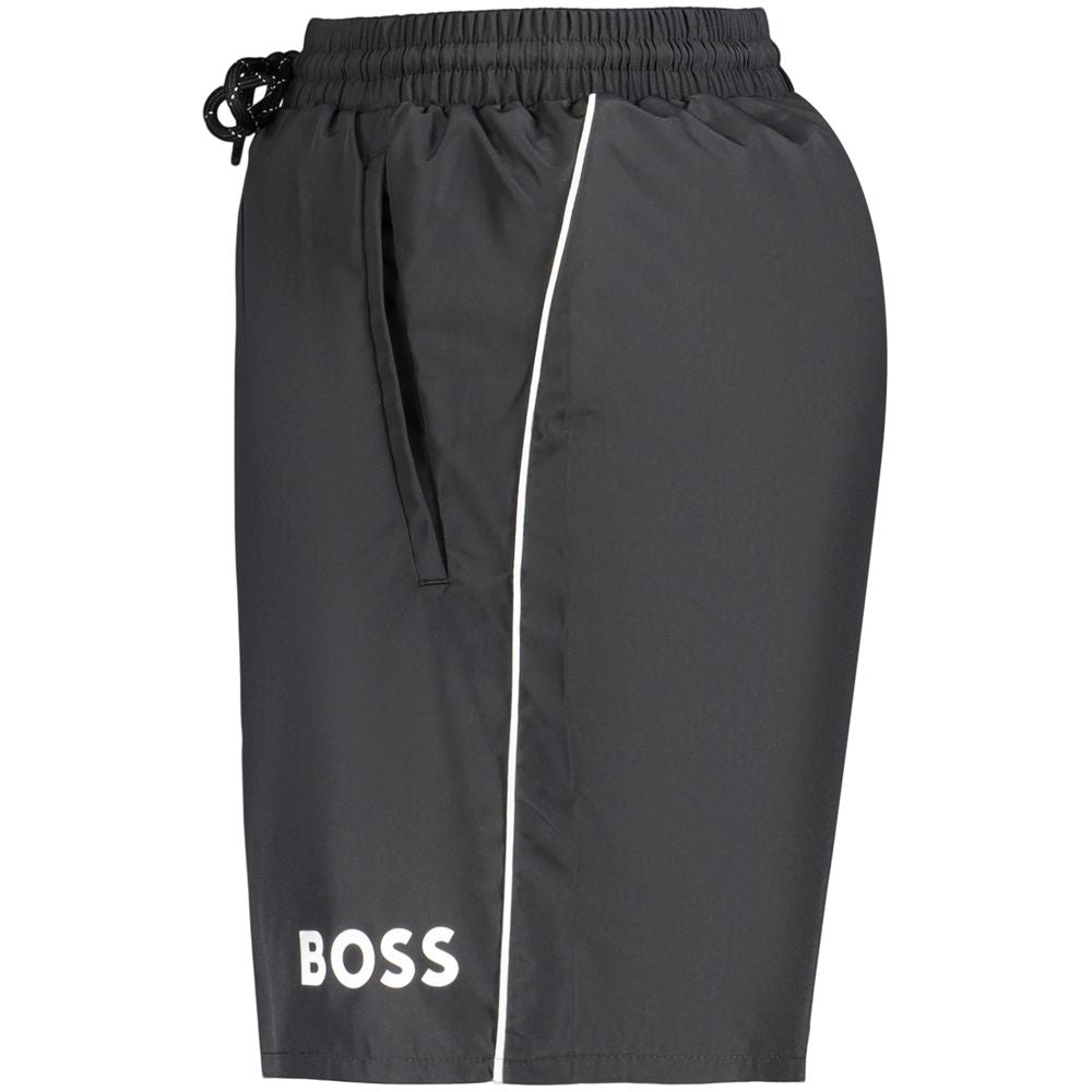 Herrenshorts aus schwarzem Polyester