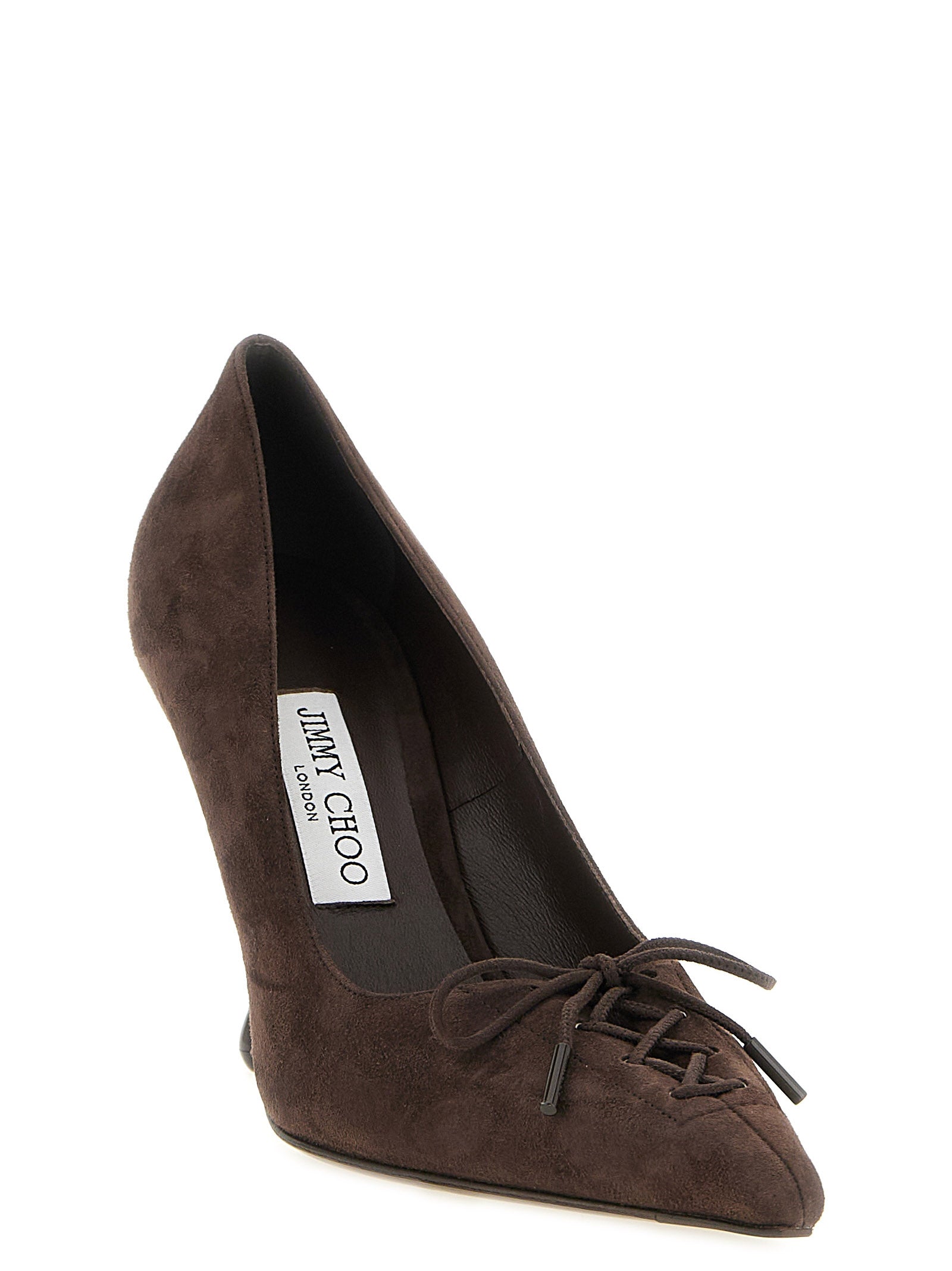 Braune Leder Pumps mit hohem Absatz