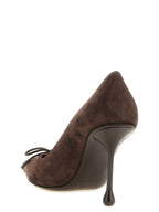 Braune Leder Pumps mit hohem Absatz