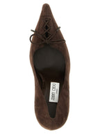 Braune Leder Pumps mit hohem Absatz