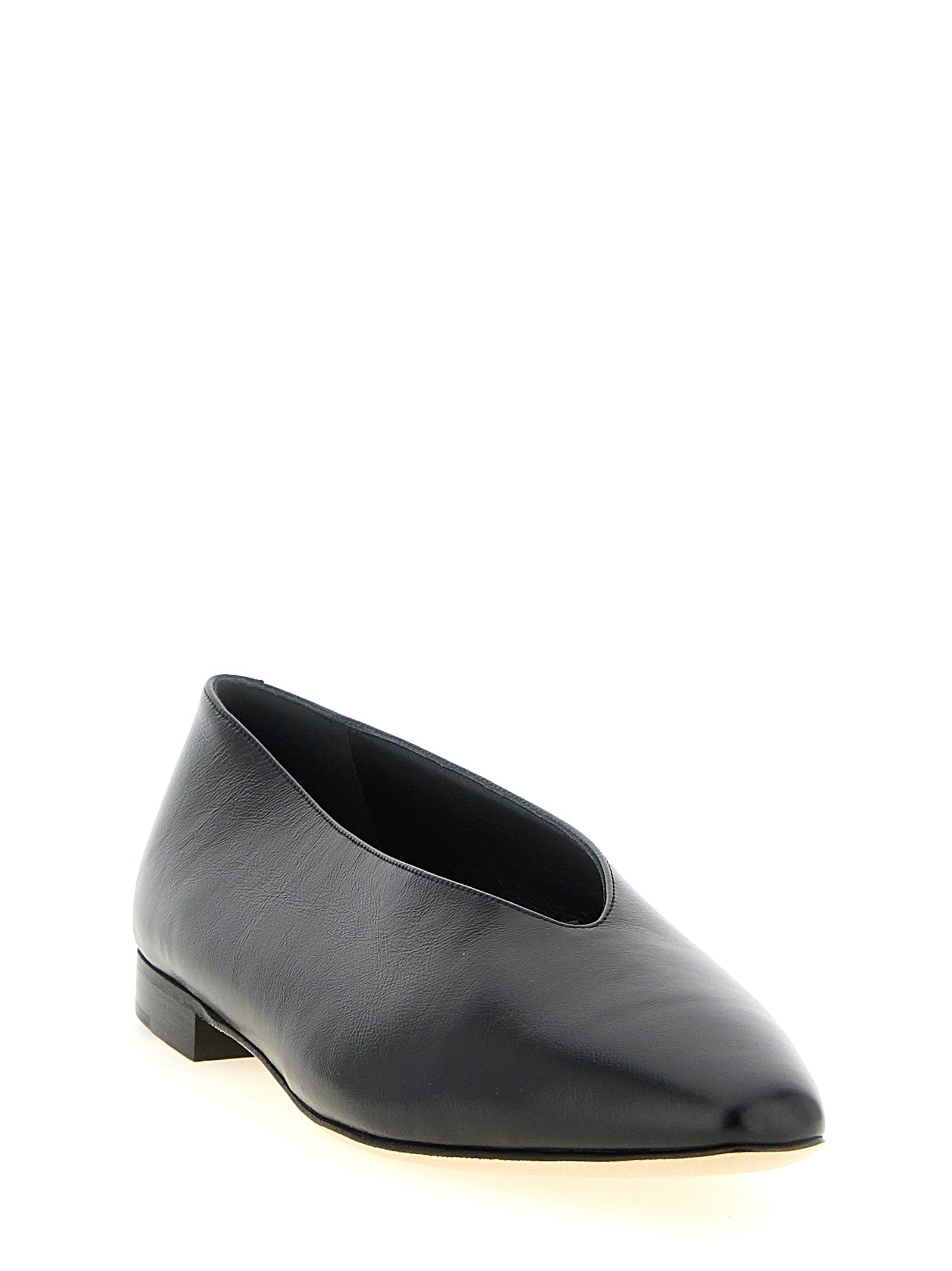 Schwarze Ballerinas aus Leder