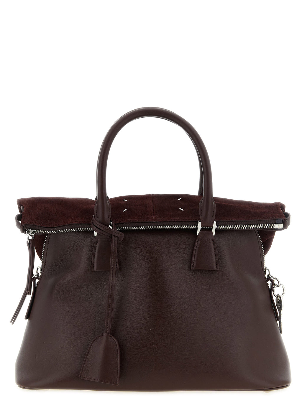 Schultertasche aus bordeauxrotem Kalbsleder
