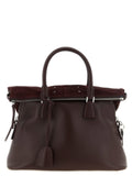 Schultertasche aus bordeauxrotem Kalbsleder