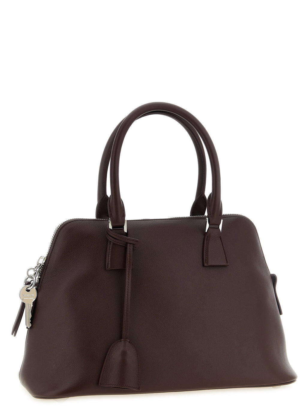 Schultertasche aus bordeauxrotem Kalbsleder