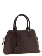 Schultertasche aus bordeauxrotem Kalbsleder