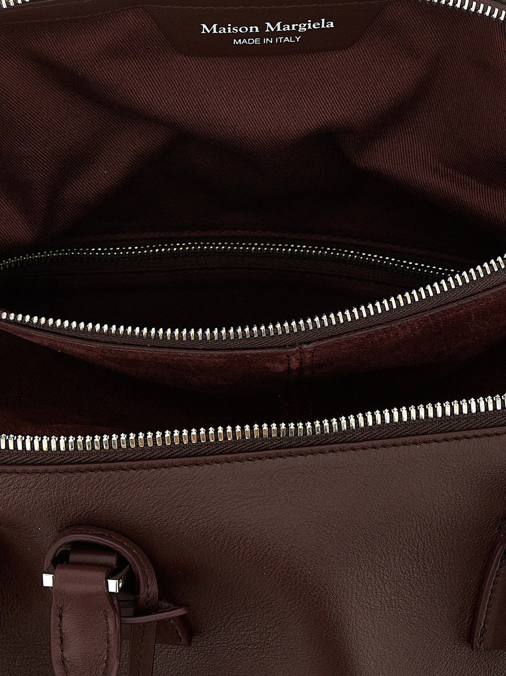 Schultertasche aus bordeauxrotem Kalbsleder