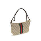 Beige Stoff-Schultertasche